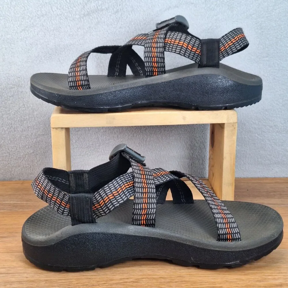 Chaco Z/Cloud Men's 8 Sport Sandals Traffic Orange Gray Webbing Adjustable
